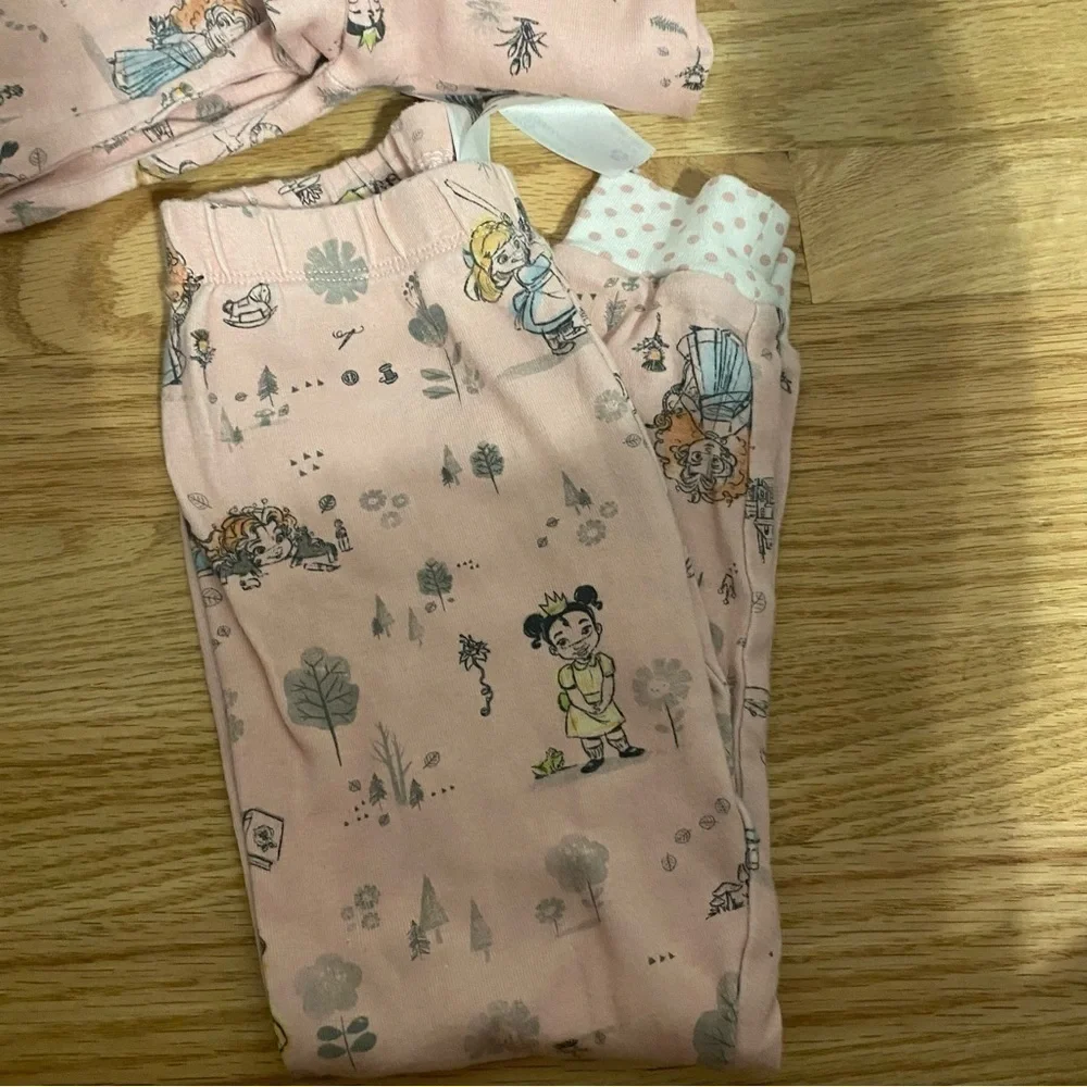 Disney Princess Pajama Set Bundle Sz 5 Tiana Merida Cinderella Animator Baby